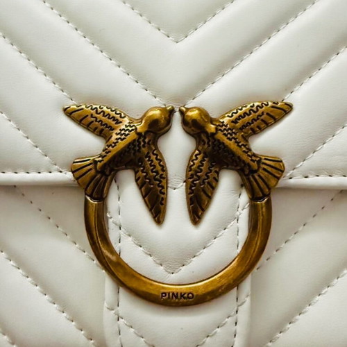 Pinko Love Bag shoulder bag, white with gold hardware