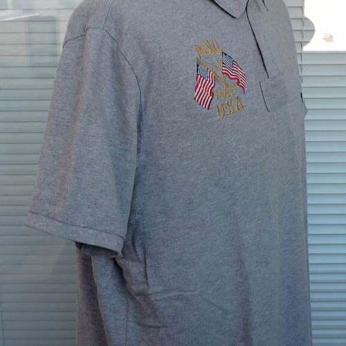 Ralph Lauren Polo Shirt Mens Short Sleeve Custom Fit Golf XL like new, gray