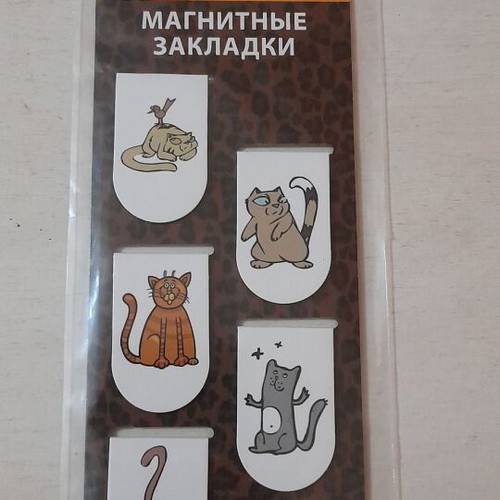 Magnetic Bookmarks Cats Set of 6 New