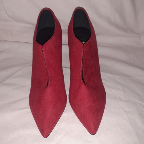 Red suede boots new, size 36, 12 cm heel