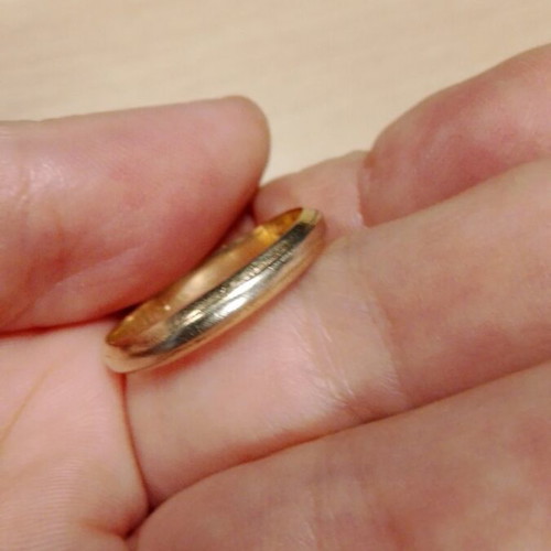 Gold ring 585 14 carat like new, 3.2 grams, 22 mm diameter