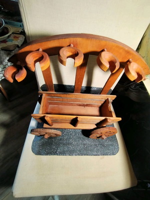 Decorative wooden object used for bottle and glass