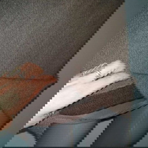 Ελαστική φούστα με φόδρα και ψηλή μέση, καφέ ριγέ, σαν καινούργια