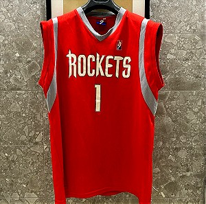Φανέλα NBA Rockets McGrady, ανδρική μπλούζα κόκκινη