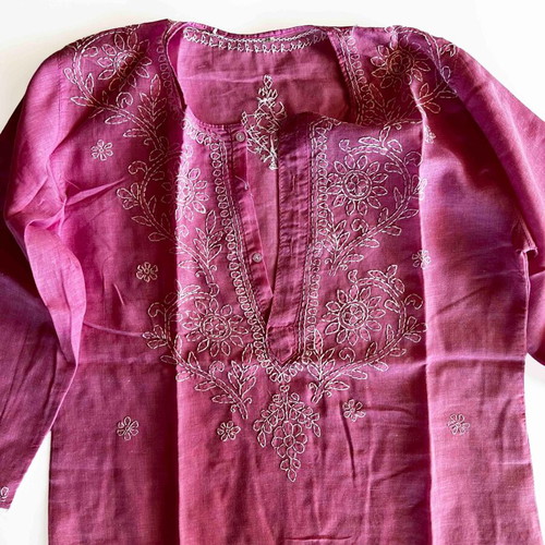 Indian Kaftan pink with embroidery new