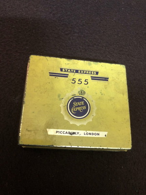 555 Tin Used Tobacco Box - Made in London