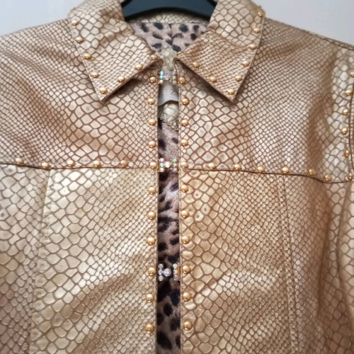 Gizia gold leather jacket new made of very soft leather