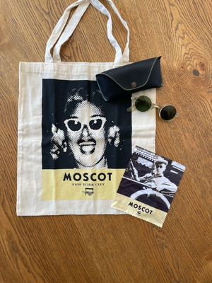 Moscot Zolman unisex transparent sunglasses with green lenses like new