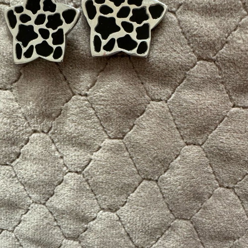 Folli Follie silver double-sided earrings new, black details