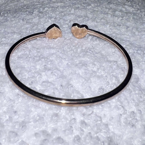 Guess Rose Gold Double Heart Bangle 316L Steel New with Certificate