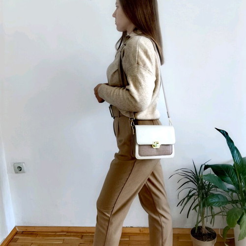 Outlet set pants and pullover Zara like new, beige and brown, size S-M