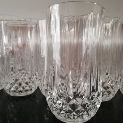 Crystal glasses used, set of 34 pieces