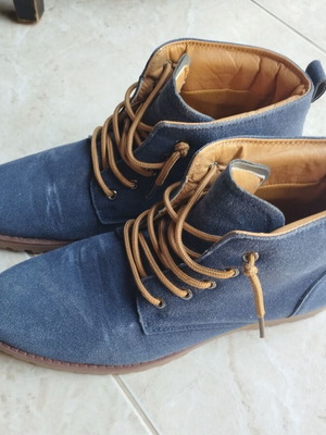 Blue suede boots like new, size 43