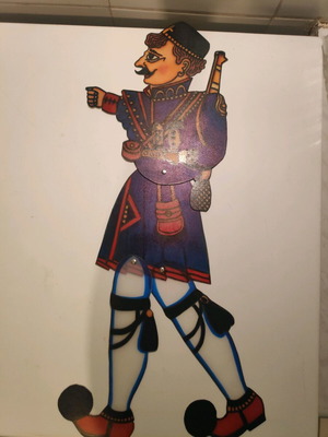 Shadow theater figure Makedonomachos professional plastic new, height 60 cm