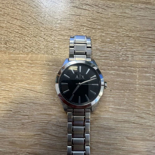 Armani Exchange men's wristwatch, black and silver, authentic