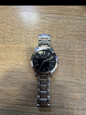 Armani Exchange men's wristwatch, black and silver, authentic