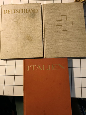Photographic books used from Switzerland, Germany, Versailles and Santorini