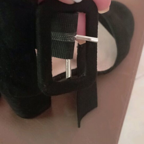 Black suede sandals size 36, heel height 10, new