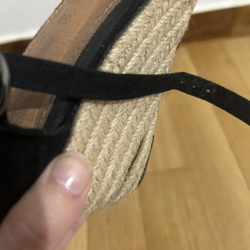 Black Suede Platform Sandals Size 38 Like New