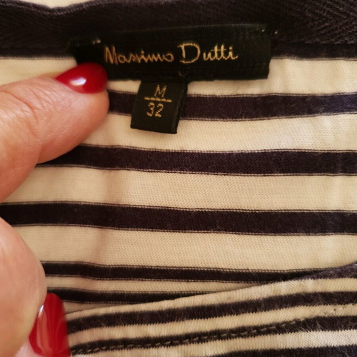 Massimo Dutti striped blouse used, size M, white and blue