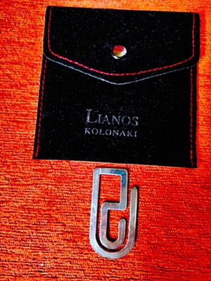 Silver vintage money clip, Lianos Kolonaki with velvet case