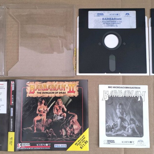 Barbarian II The Dungeon Of Drax BBC Micro Disk like new, complete in box