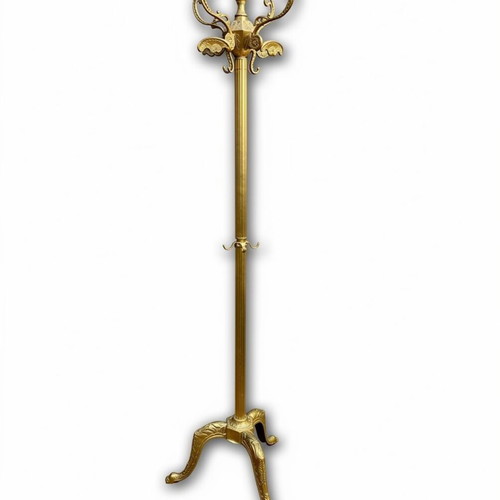 Antique Calogeros coat rack used, brass, 1920