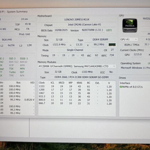 Lenovo ThinkPad P1 (Gen 1) Mobile Workstation, Intel Xeon, 32GB RAM, 4K Touch