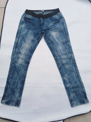Jeans with elastic waist like new, size XL, blue