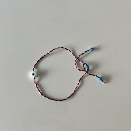 Set of 3 bracelets with evil eye and cross charm, like new