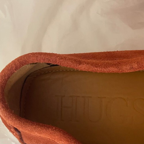 Hugs & Co men's castor moccasins used, UK size 9, orange