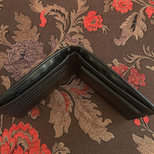 Leather wallet, black, new