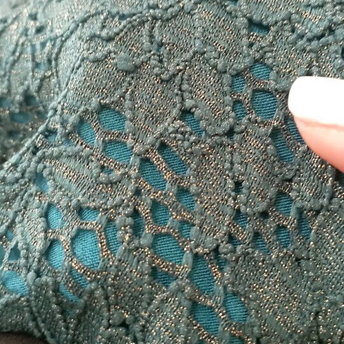 Evening dress like new with lace top and side elastic