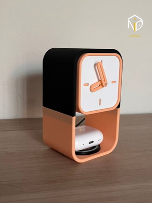 Clock Dock Station new, 3D printed organizer with clock and headphone stand