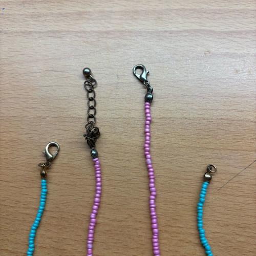 Necklaces used, set of 2 pink and turquoise
