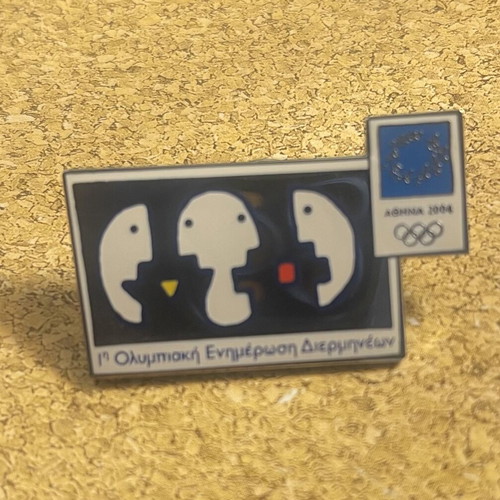 Olympic Pin Athens 2004 Interpreter Briefing limited edition under 1000 pcs like new