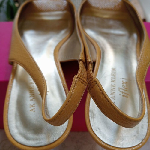 Anne Klein Peep-Toe Shoes New, Dark Butter Milk Color