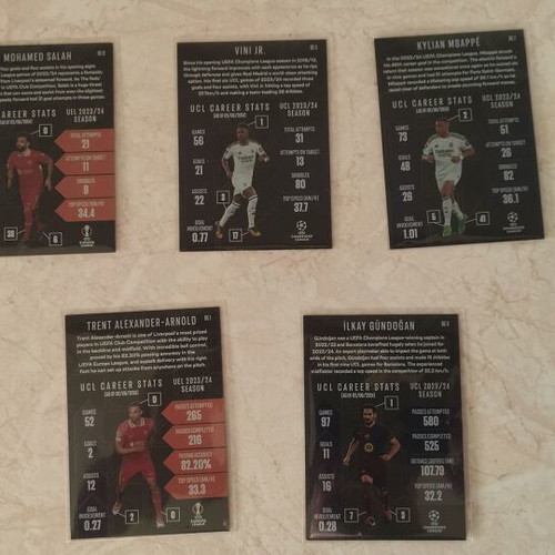 Match Attax 2025 Black Edge Edition cards like new, set of 5