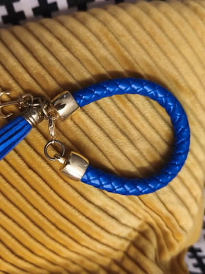 Leather bracelet handmade, new, blue
