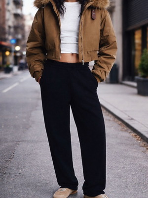 Barrel sweatpants Pull & Bear new, black, size M