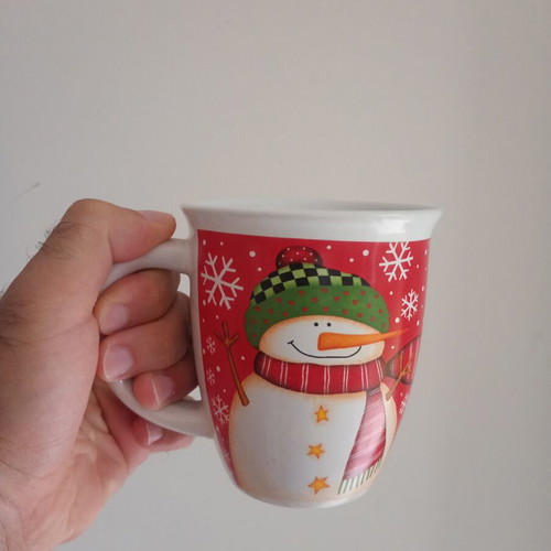 Christmas mug used with snowman design