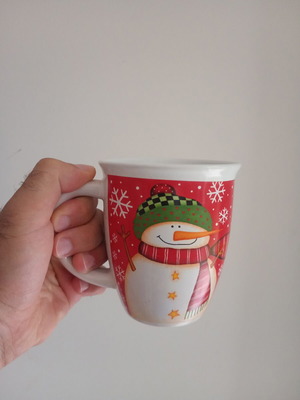 Christmas mug used with snowman design