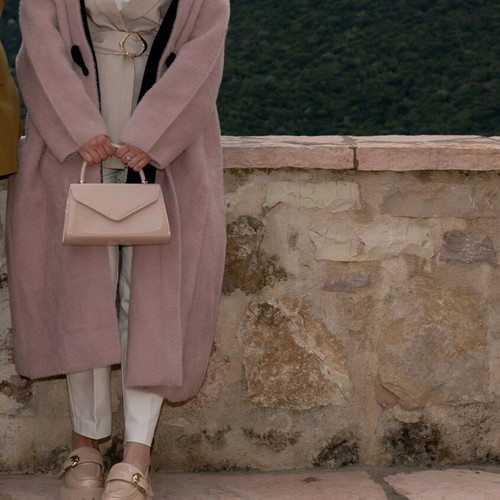 Elena Makri Mykonos 100% Mohair Wool Coat like new, limited edition, pink, size S–M