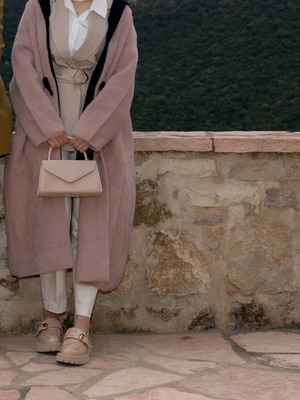 Elena Makri Mykonos 100% Mohair Wool Coat like new, limited edition, pink, size S–M