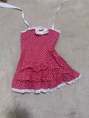 Girls dress for 4 years old like new, polka dot, white and red