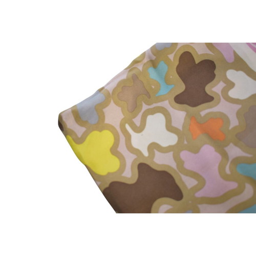 Tous silk square scarf pastel pink multicolor like new