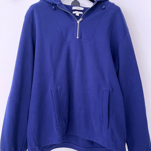 Cotton hoodie sweatshirt COS like new, indigo blue, size L