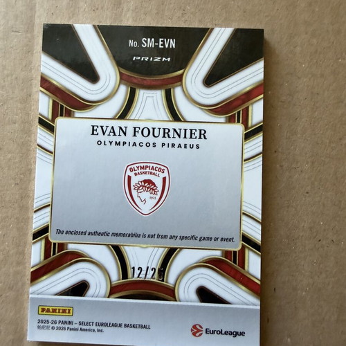 Panini EuroLeague Select Patch Evan Fournier Olympiacos like new