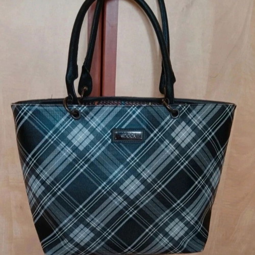 Doca shoulder bag, black white grey checkered