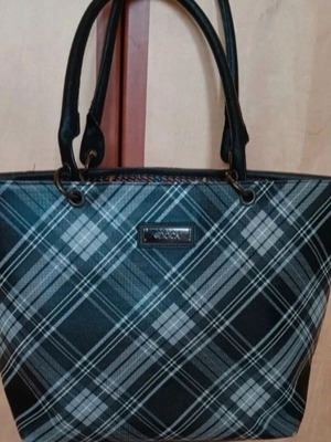 Doca shoulder bag, black white grey checkered